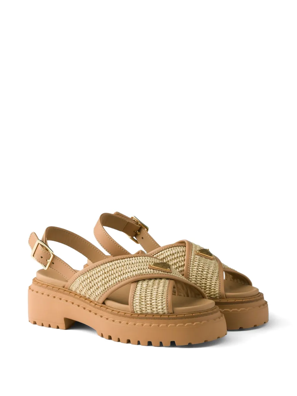 Prada cross-strap platform sandals | Flat Sandals | Image 2