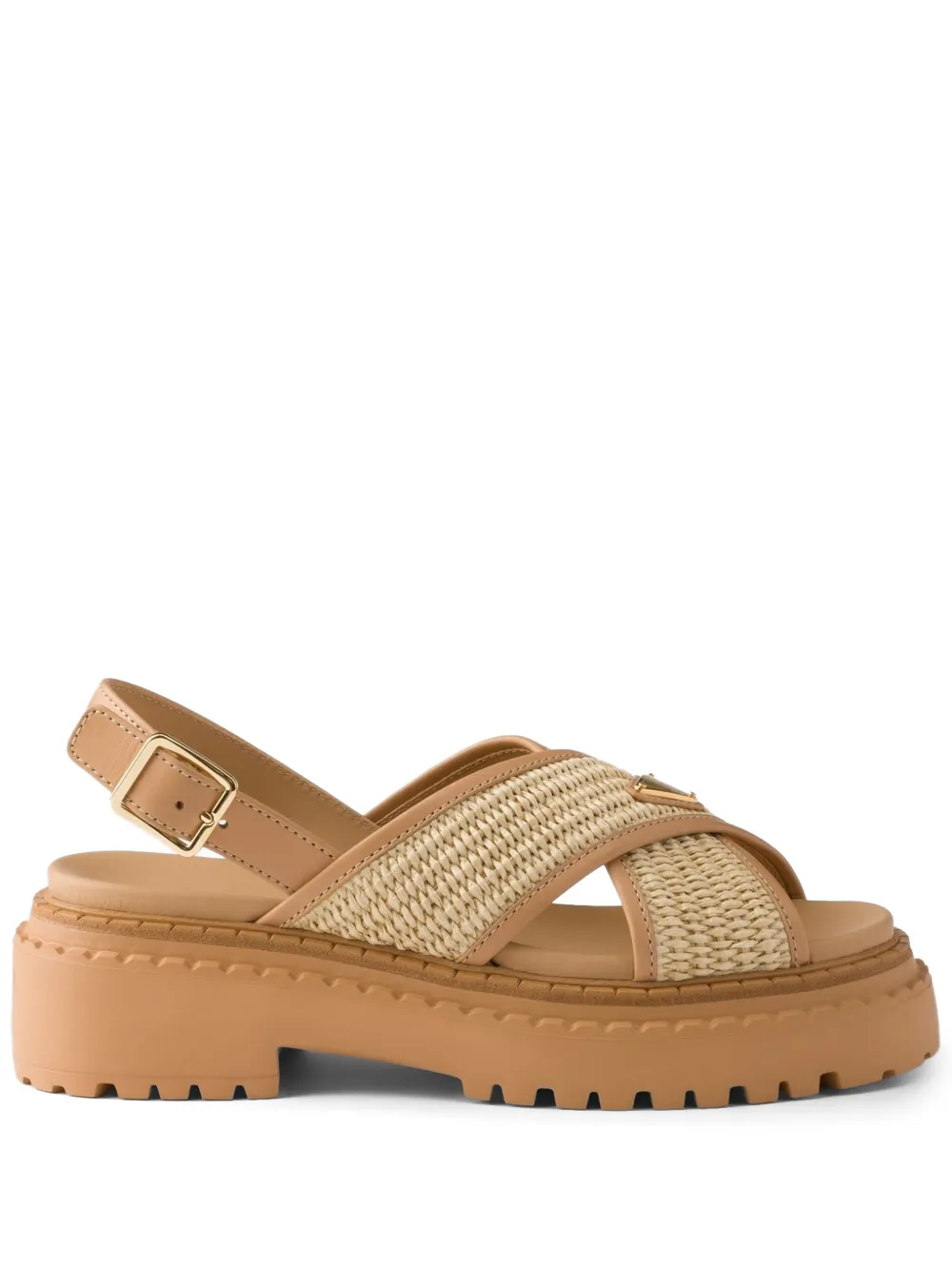 Prada cross-strap platform sandals | Neutrals | Image 1