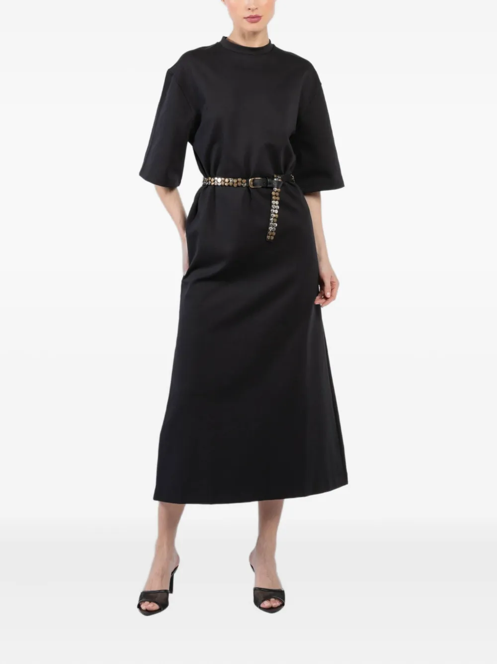 WARDROBE.NYC Maxi T-shirtjurk - Zwart