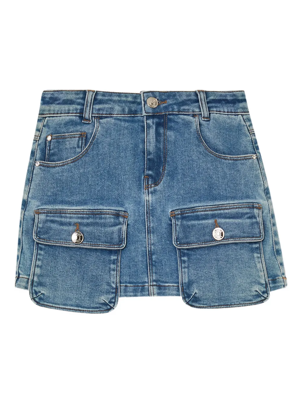 Liu Jo Kids denim mini skirt with patch pockets | Blue | Image 1