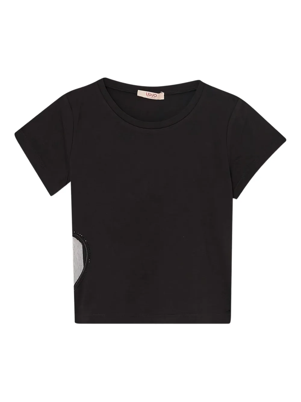Liu Jo Kids heart cut-out short-sleeve T-shirt | Black | Image 1