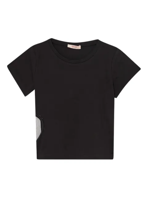 Liu Jo Kids playera manga corta con aberturas en forma de corazón