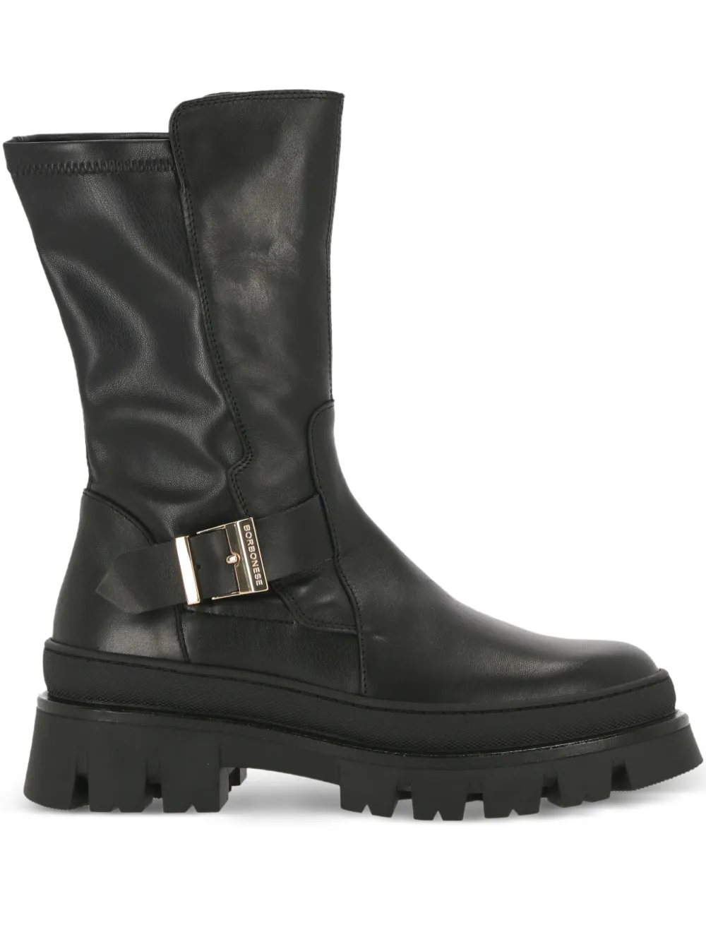 Borbonese letaher biker boots Black