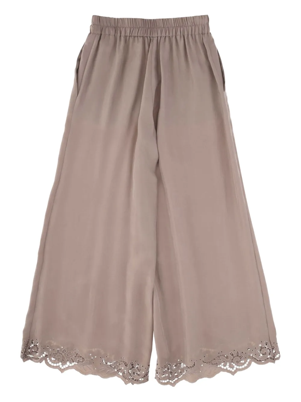 EMMA E GAIA lace-detailed trousers - Bruin