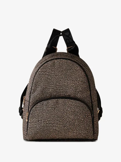 Borbonese mochila mediana con estampado abstracto