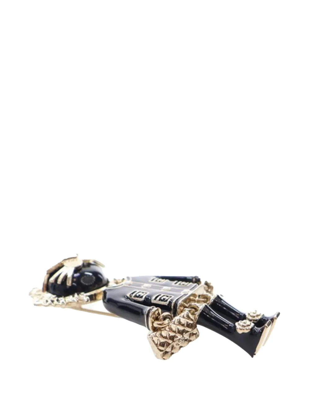 Pre-owned Chanel 2022 Gold Plated And Enamel Lion Cc Brooch Costume Brooch