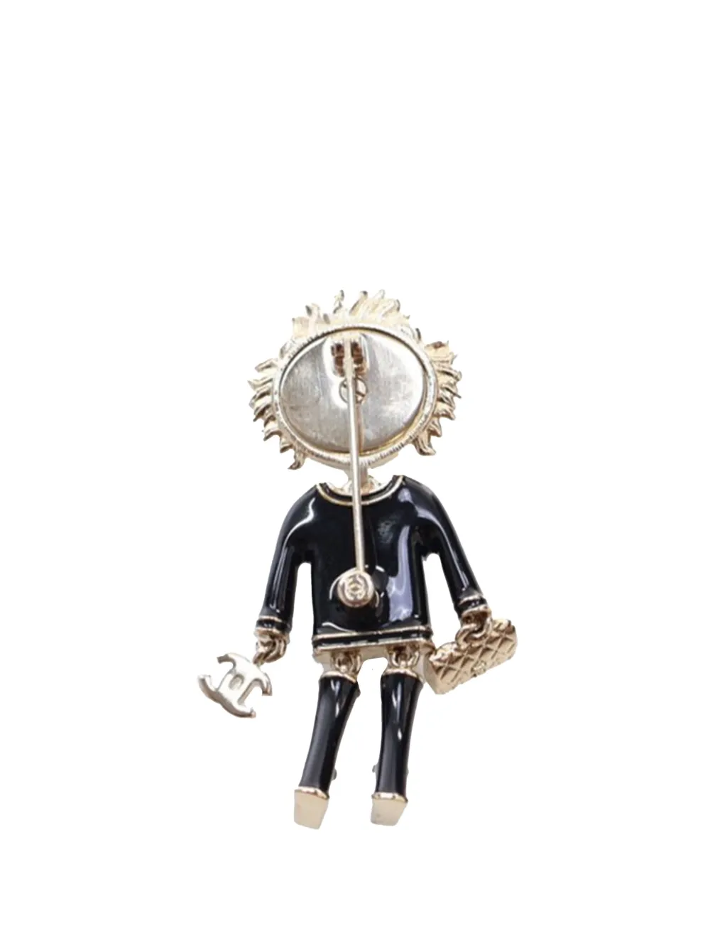 CHANEL Pre-Owned 2022 Gold Plated and Enamel Lion CC Brooch costume brooch | Image 2