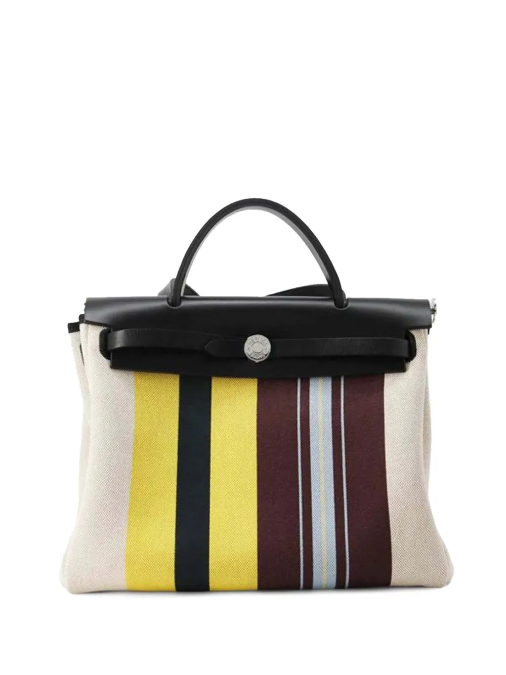 Hermès Pre-Owned 2024 H Plume Rayures d'Equipage Laquered Herbag Zip Hermès Pre-Owned 2024 H Plume Rayures d'Equipage Laquered Herbag Zip