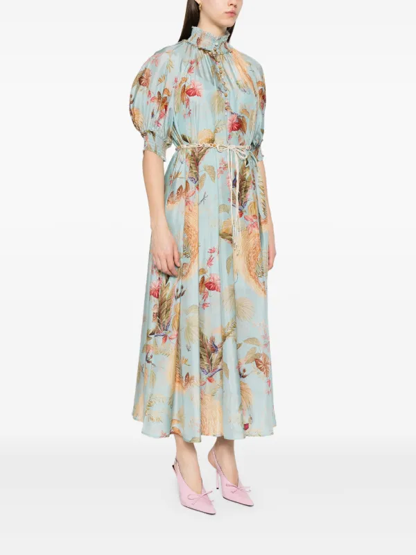 ワンピース ZIMMERMANN ASCENSION LINEN LONG DRESS ZIMMERMANN Ascension Maxi Dress | Blue | FARFETCH
