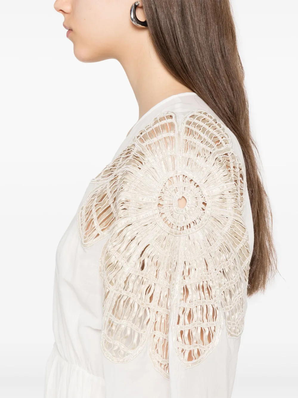 Shop Forte Forte Embroidered-shoulder Maxi Dress