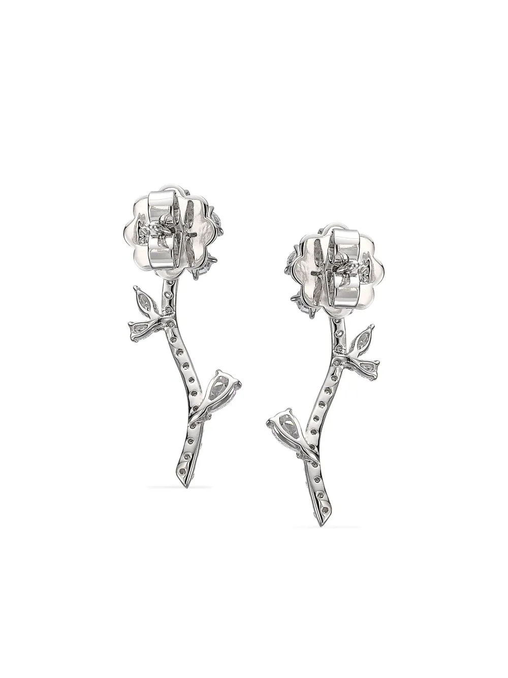 Anabela Chan 18kt witgouden Diamond Marguerite oorbellen met diamant | Image 2