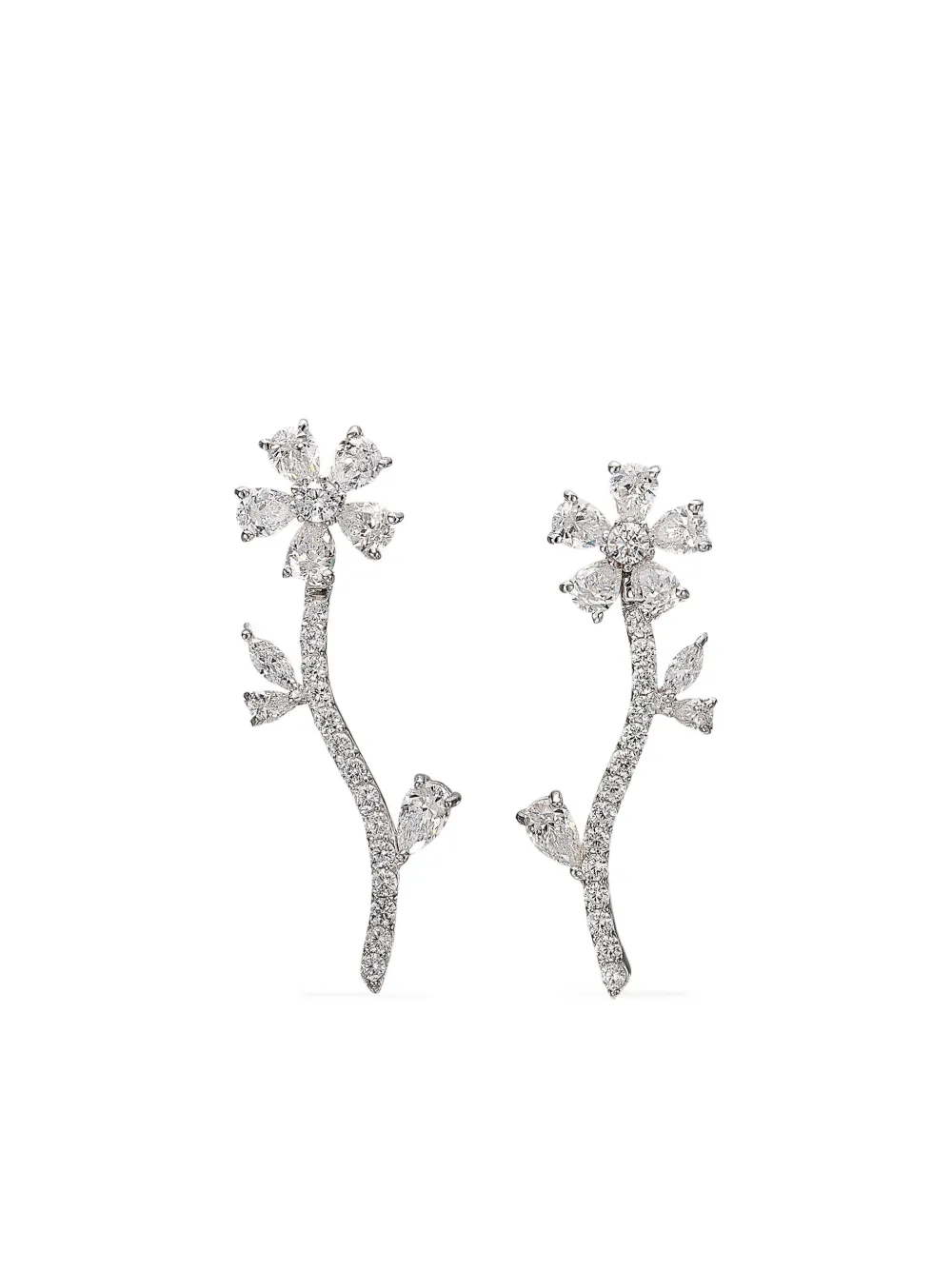 Anabela Chan 18kt witgouden Diamond Marguerite oorbellen met diamant | Wit | Image 1