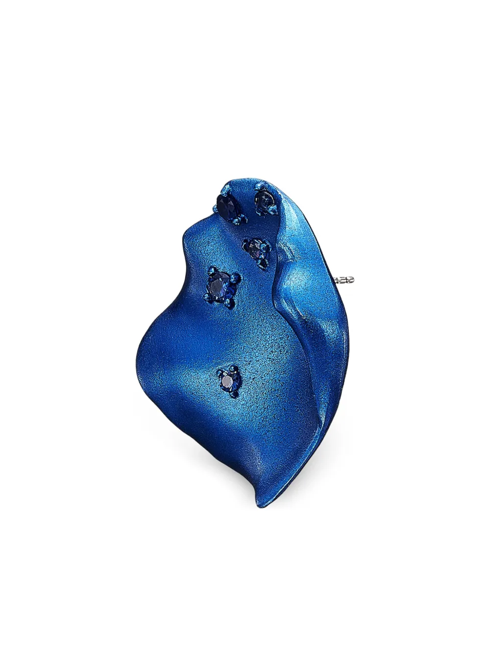 Anabela Chan 14k White Gold And Rhodium Vermeil Petal Sapphire And Topaz Earrings In Blue