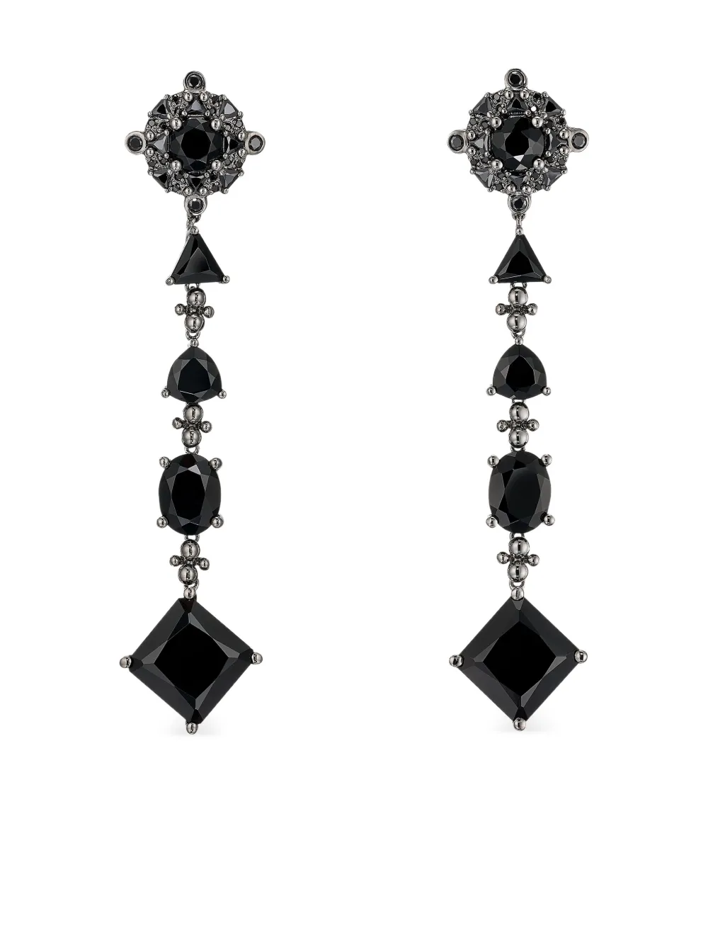 Anabela Chan 18K white gold Tropical diamond drop earrings | Silver | Image 1