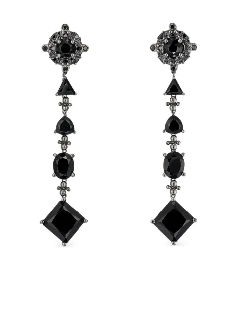 Anabela Chan 18K white gold Tropical diamond drop earrings