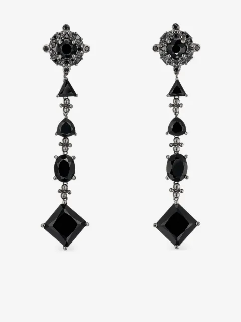 Anabela Chan 14K white gold and rhodium vermeil Tropical diamond earrings