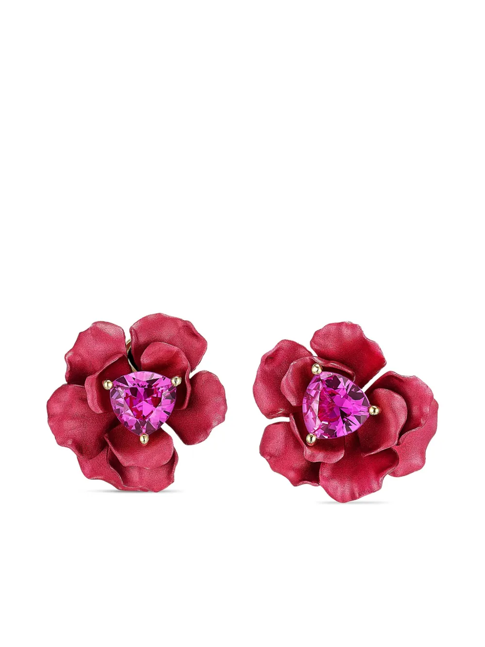 18kt gold vermeil Rose sapphire clip-on earrings
