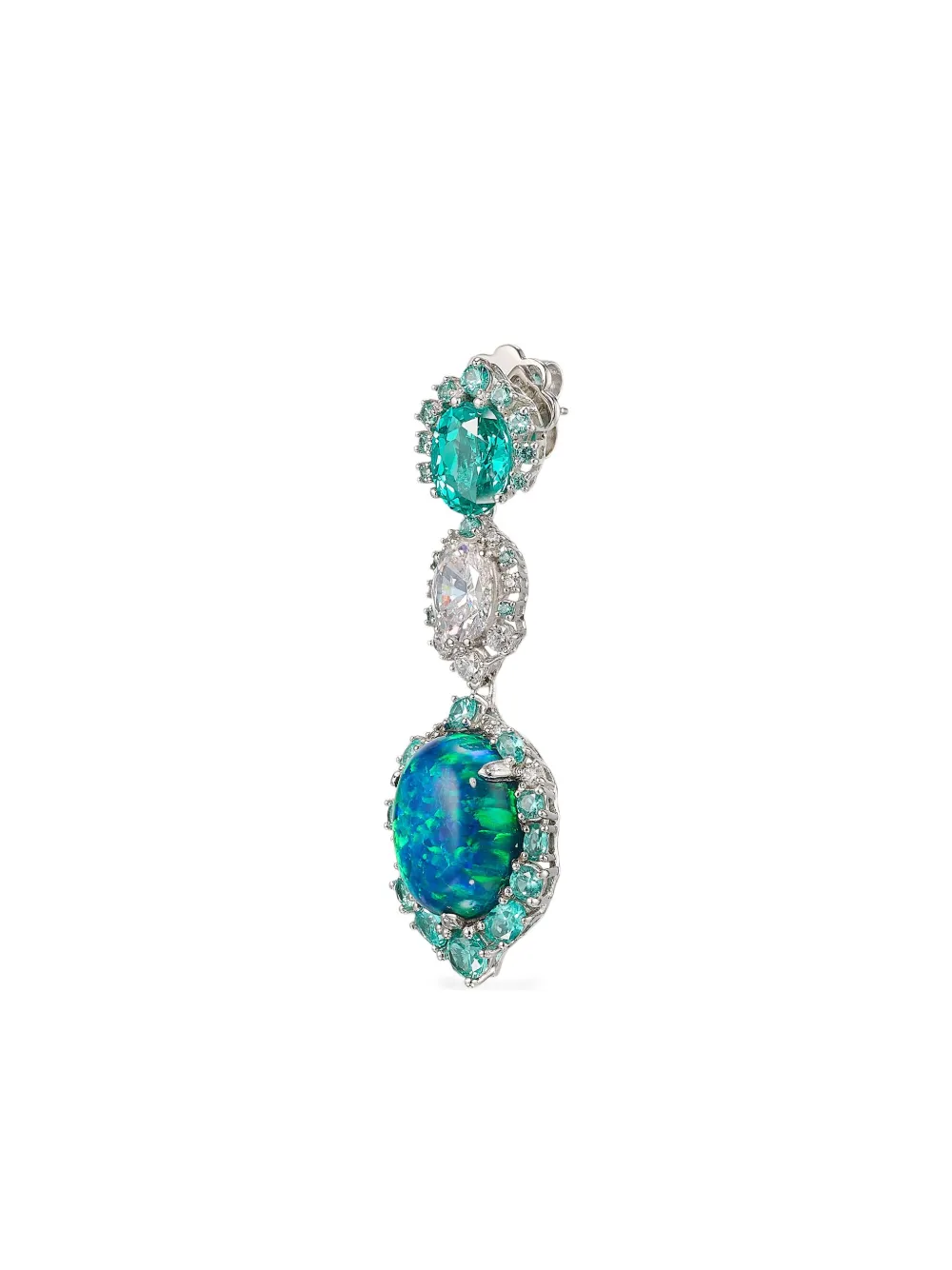Anabela Chan 18k White Gold Ocean Multi-stone Earrings In Blue
