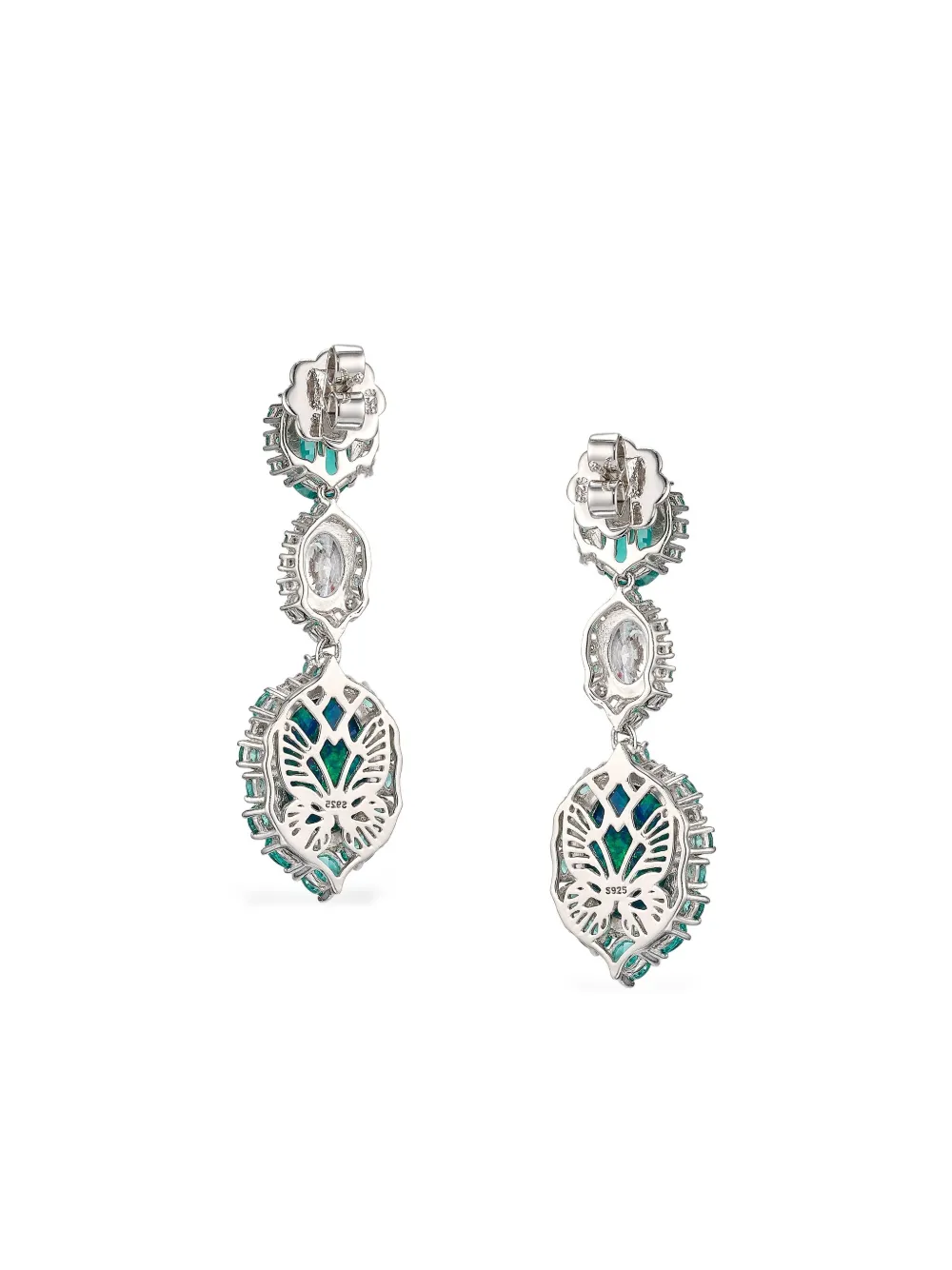 Anabela Chan 18k White Gold Ocean Multi-stone Earrings In Blue