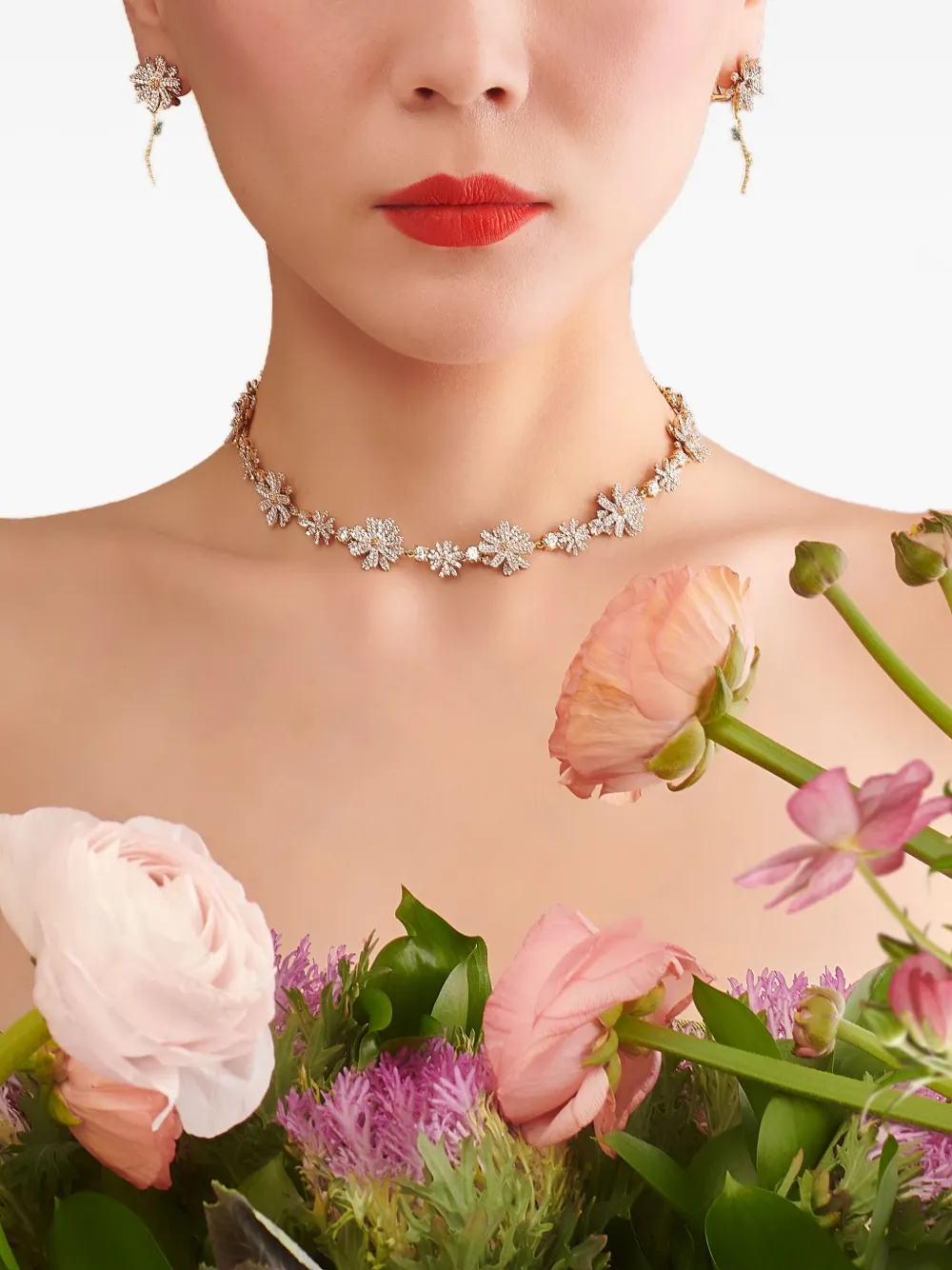 Anabela Chan 14K gold Daisy laboratory-grown diamond and emerald earrings | Fine Jewelry | Image 2