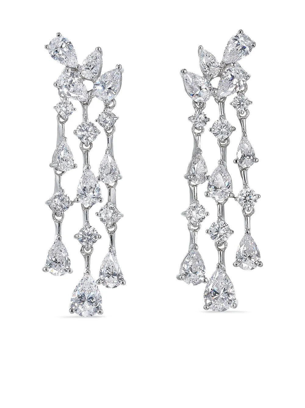 18K white gold mini Chandelier diamond earrings