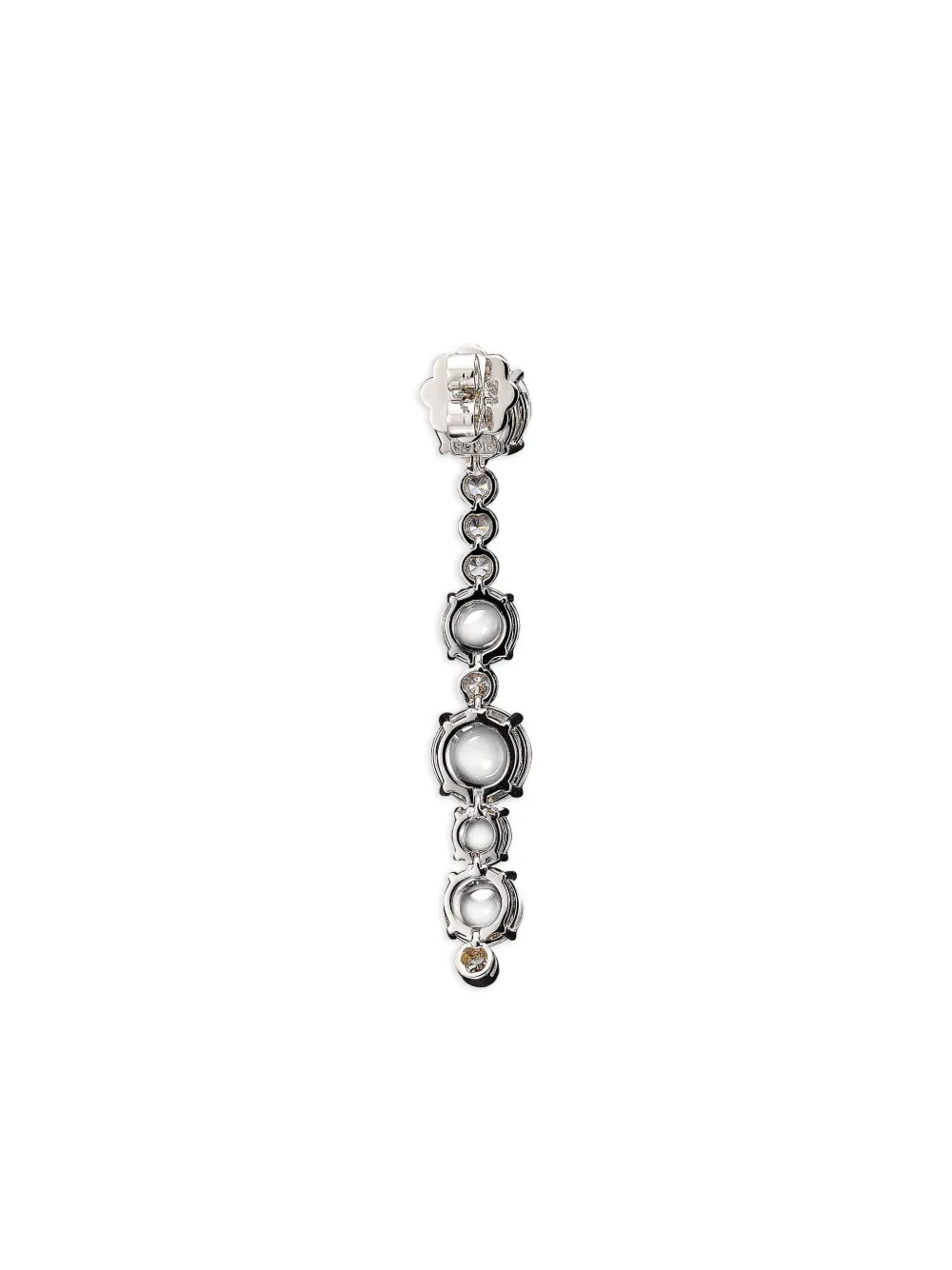 Anabela Chan 14k White Gold And Rhodium Vermeil Dusk & Dawn Morse Code Sapphire Earrings In Silver