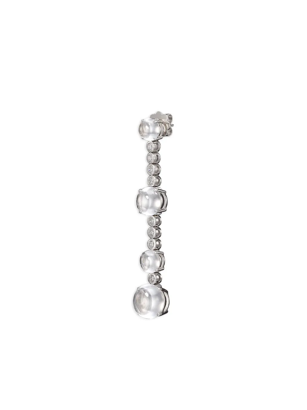 Anabela Chan 14k White Gold And Rhodium Vermeil Dusk & Dawn Morse Code Sapphire Earrings In Silver