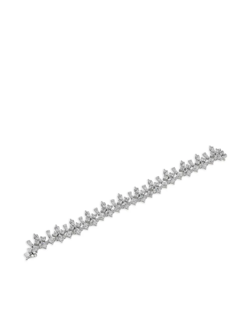 Anabela Chan 18kt White Gold Fleur-de-lys Diamond Bracelet In Metallic