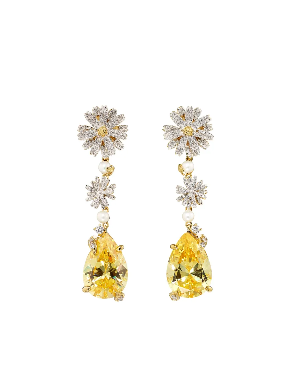 Anabela Chan 14K gold Daisy white diamond and freshwater pearl Anabela Chan 14K gold Daisy white diamond and freshwater pearl