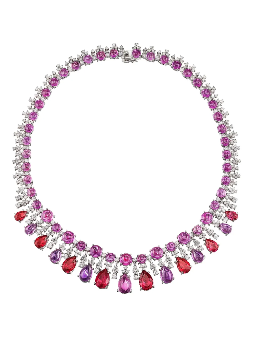 Anabela Chan 18k Gold Tutti Frutti Multi-stone Necklace In Pink