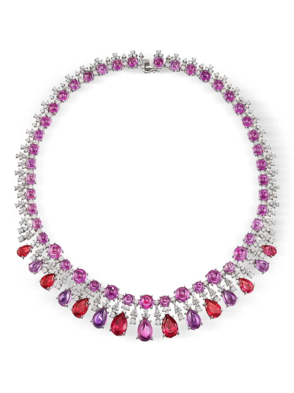 Anabela Chan Collana Tutti Frutti in oro giallo 18 carati con pietre - Rosa