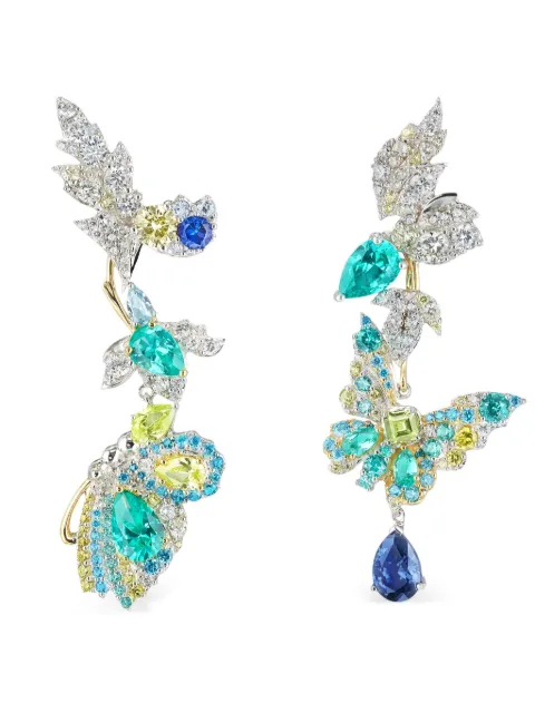 Anabela Chan 14K yellow gold and 18K gold vermeil Garden Butterfly multi-stone earrings