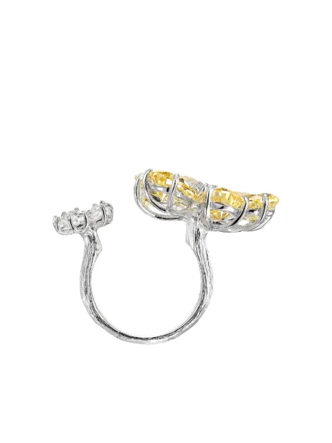 Anabela Chan 18K white gold Daisy Flower ring