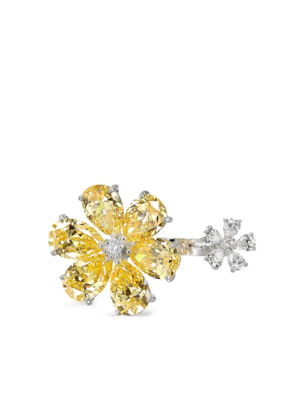 Anabela Chan Daisy Flower リング 18Kホワイトゴールド