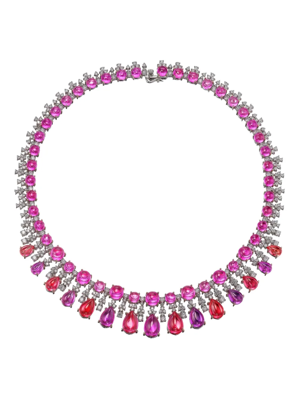 Anabela Chan 18k White Gold Tutti Frutti Necklace