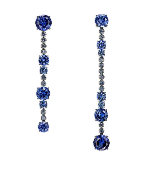 Anabela Chan 14K white gold and rhodium vermeil Love and Pain sapphire earrings