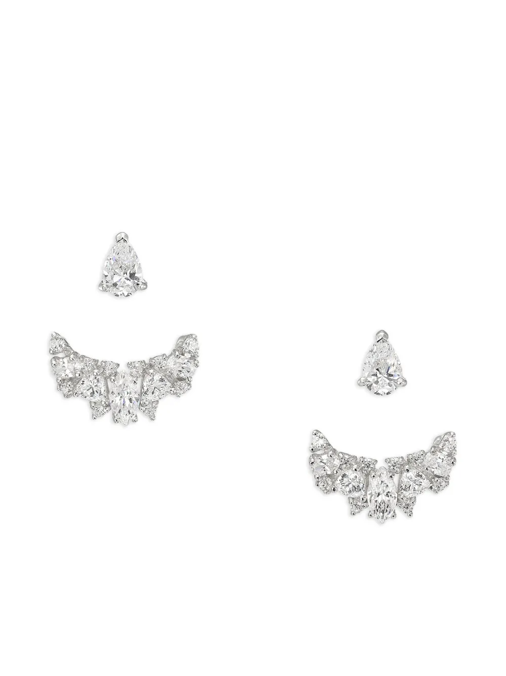 Anabela Chan 18kt white gold Snowflower Twinkle diamond earrings | White | Image 1