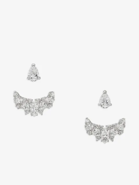 Anabela Chan 18kt white gold Snowflower Twinkle diamond earrings