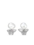 Anabela Chan 18kt white gold Butterfly pearl and diamond earrings