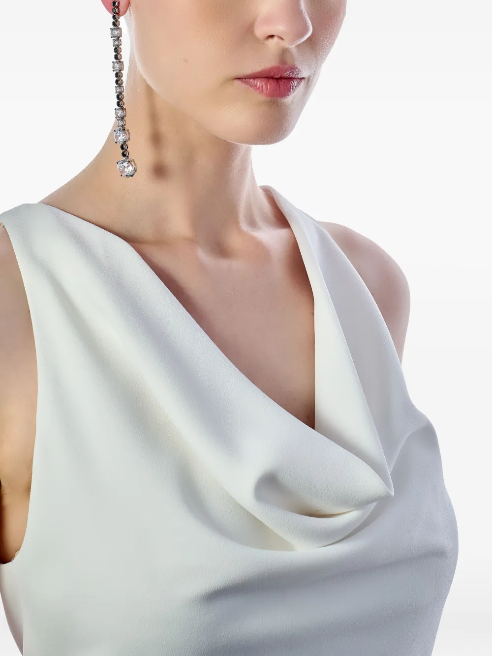  Anabela Chan X Robert Wun 14k White Gold And Rhodium Vermeil Garden & Time Morse Code Sapphire And Diamond Earrings - Silver 