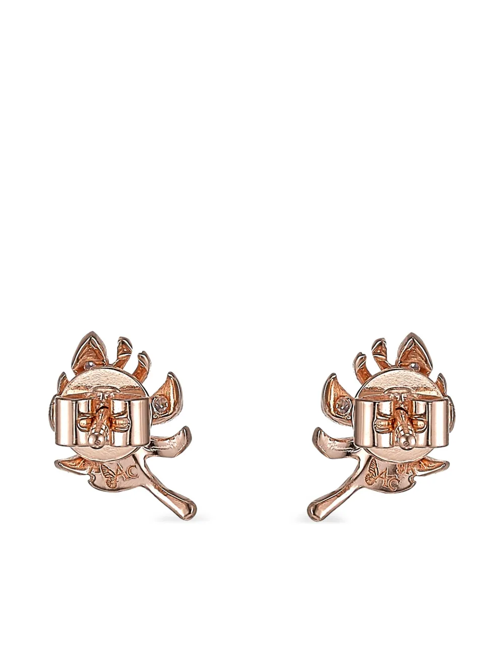 18k Gold Palm Diamond Earrings