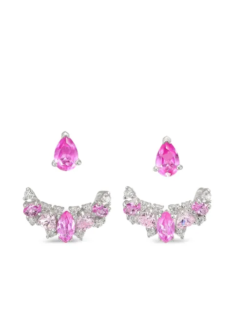Anabela Chan 18kt white gold Twinkle Ear Jackets sapphire and diamond earrings