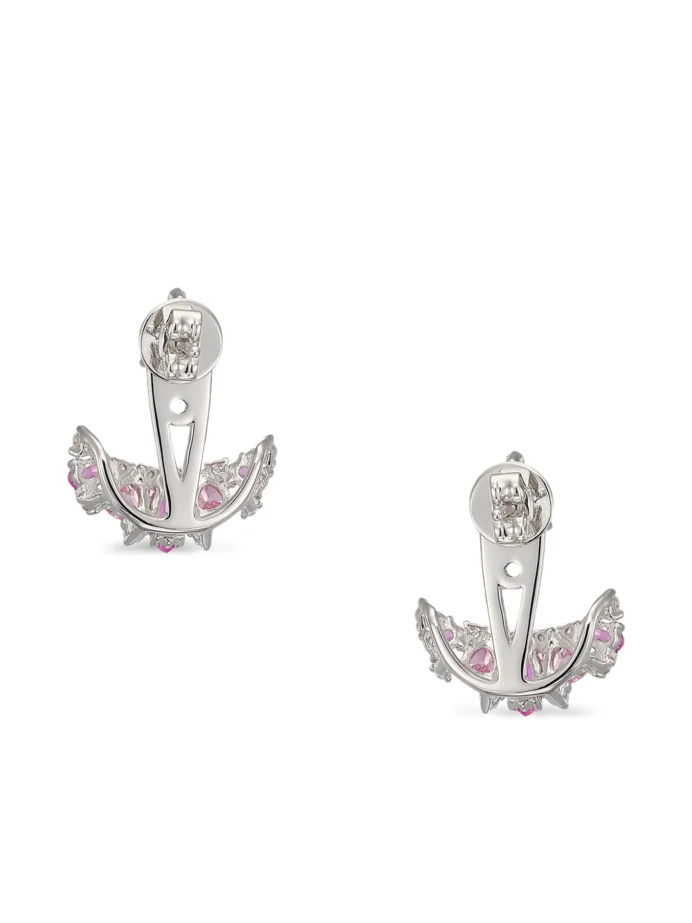  Anabela Chan Pendientes Twinkle Ear Jackets En Oro Blanco De 18 Ct Con Diamantes Y Zafiro - Plateado 