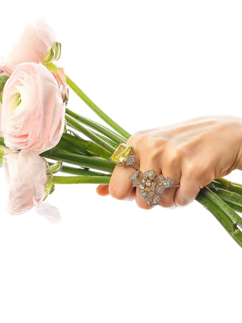 Anabela Chan 18k White Gold Mini Daisy Diamond Ring In Silver