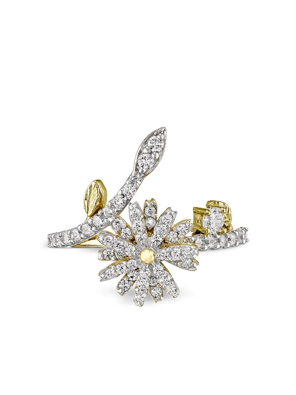 Anabela Chan 18k White Gold Mini Daisy Diamond Ring In Silver