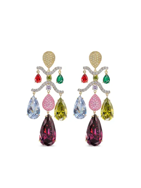 Anabela Chan 18kt gold vermeil Tutti Frutti Chandelier multi-stone and diamond earrings