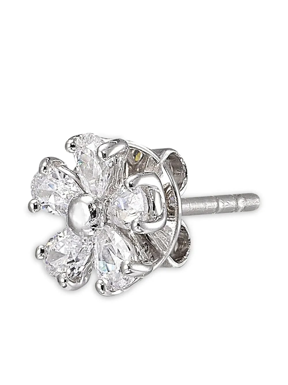 Anabela Chan 14k White Gold And Rhodium Vermeil Mini Marguerite Diamond Earrings In White