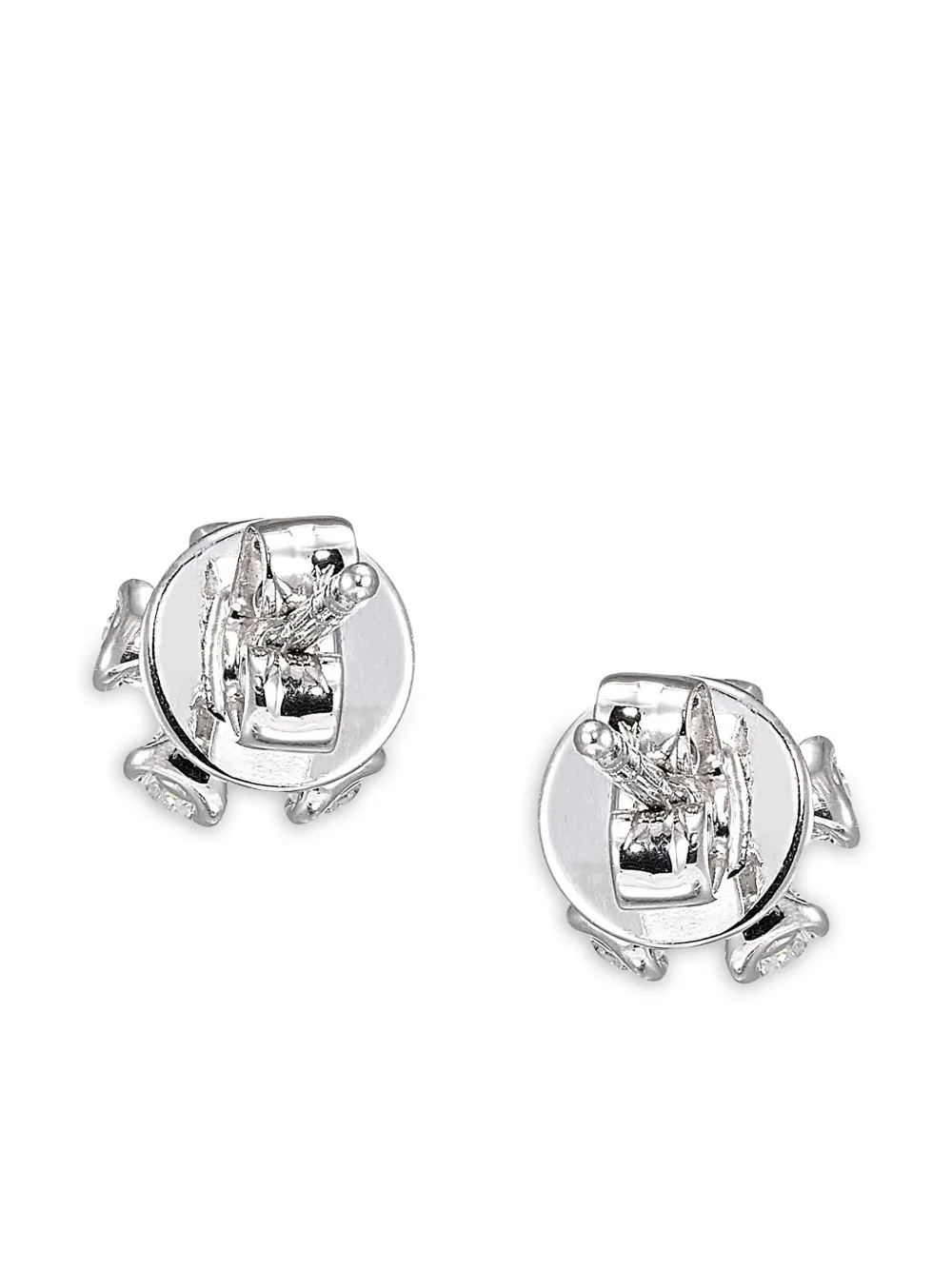 Anabela Chan 14k White Gold And Rhodium Vermeil Mini Marguerite Diamond Earrings In White