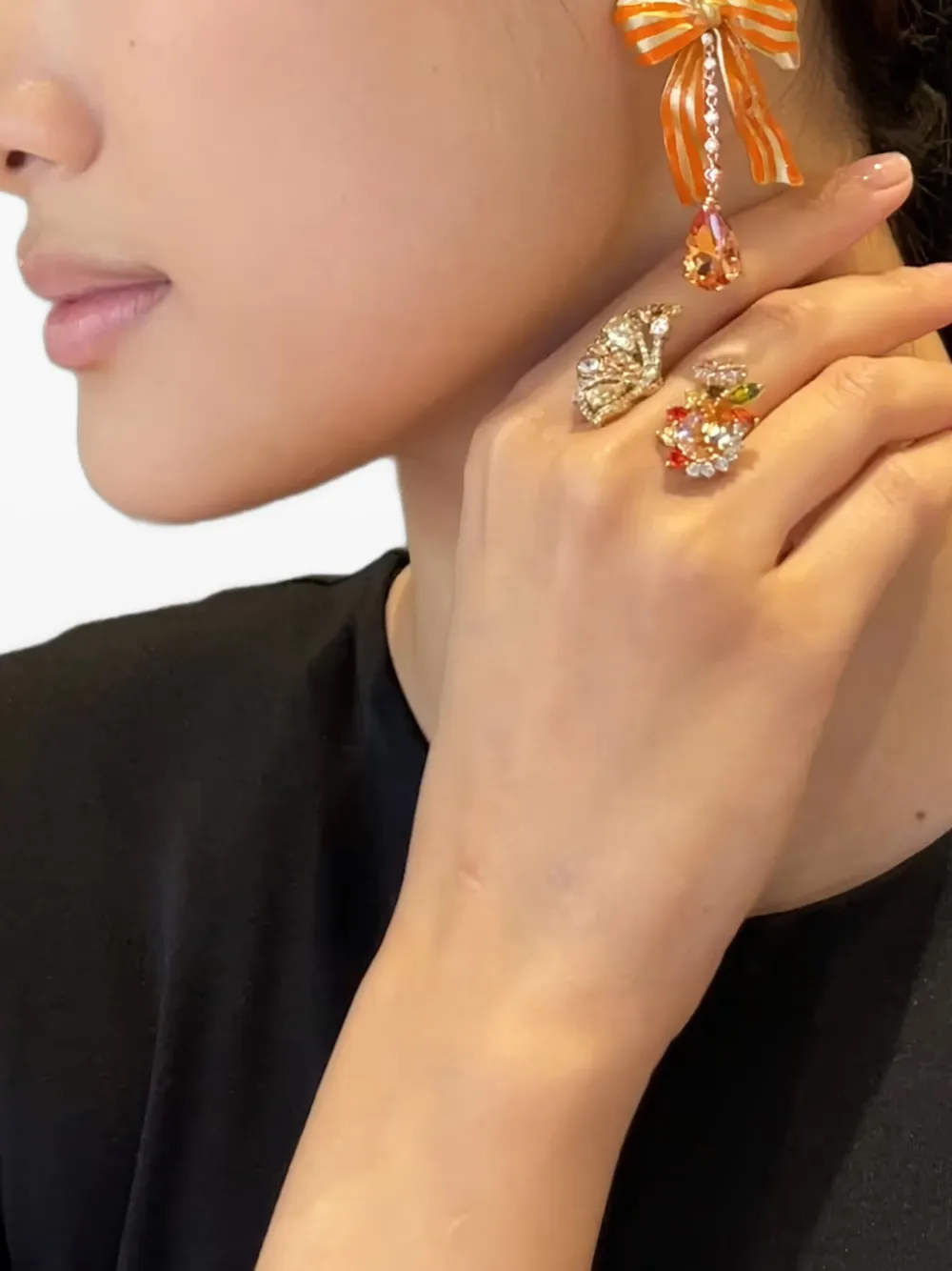 Anabela Chan 18kt gold vermeil Lemon Slice multi-stone and diamond ring | Image 2