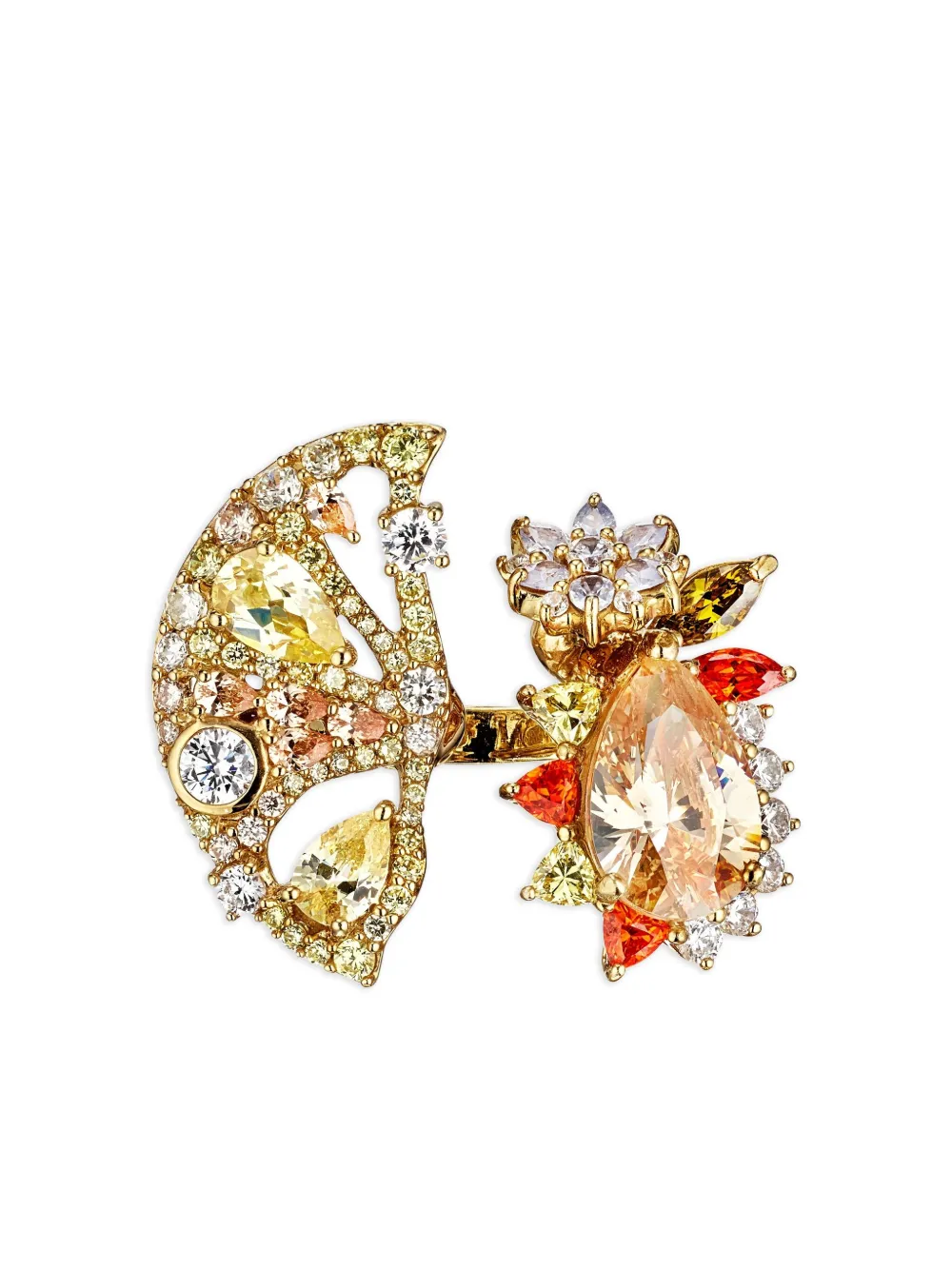 Anabela Chan 18kt gold vermeil Lemon Slice multi-stone and diamond ring | Yellow | Image 1
